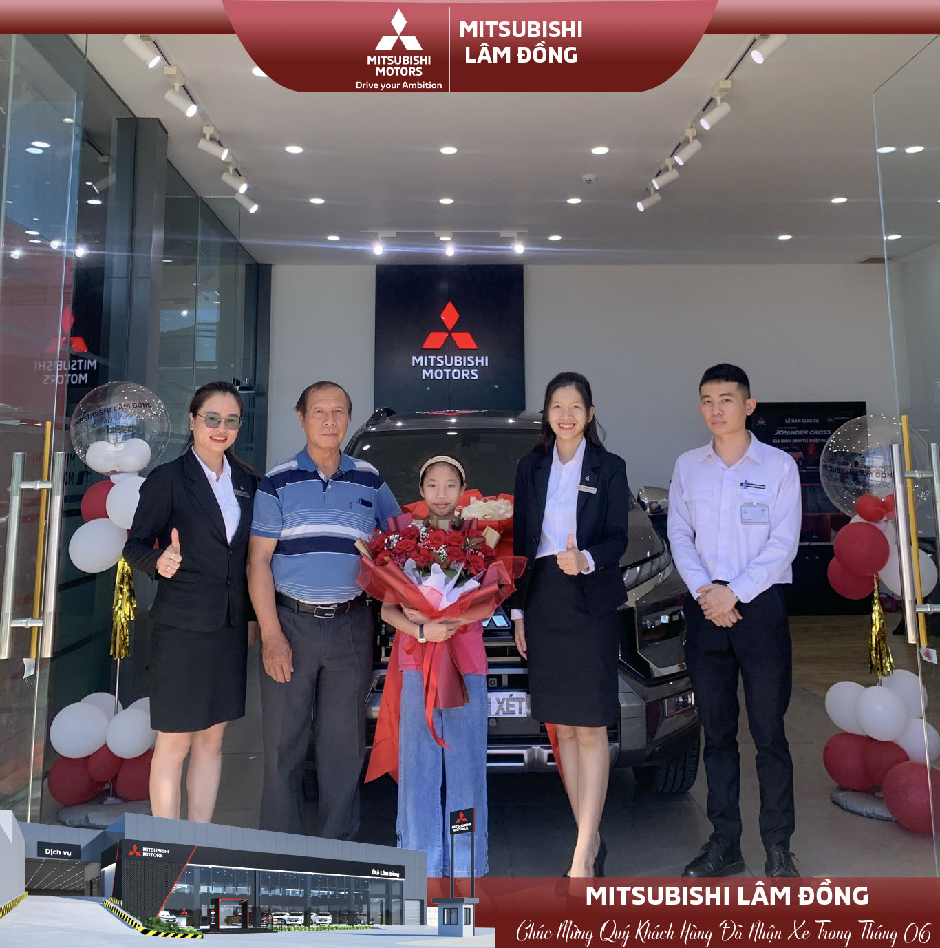 Mitsubishi Lâm Đồng trao xe cho gia đình khách hàng